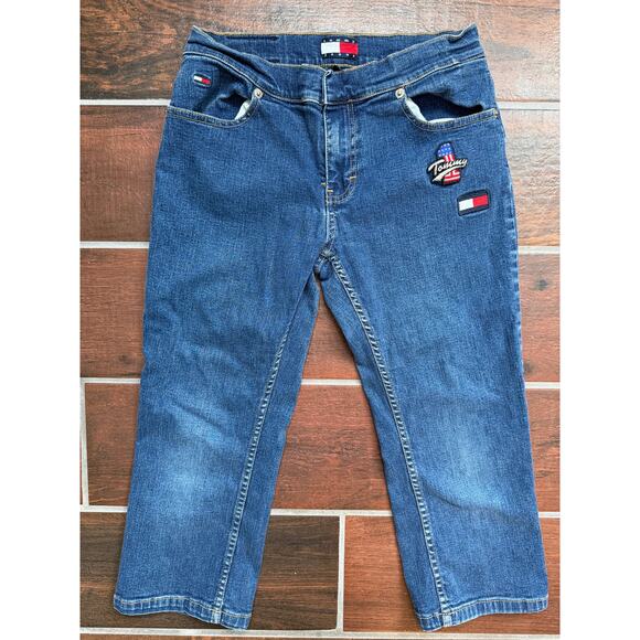 Vintage Y2K Tommy Girl Jeans • Size 3 • Americana Embroidered Patches - Picture 1 of 7